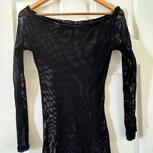 Unbranded Black Fishnet Shirt size L